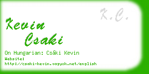 kevin csaki business card
